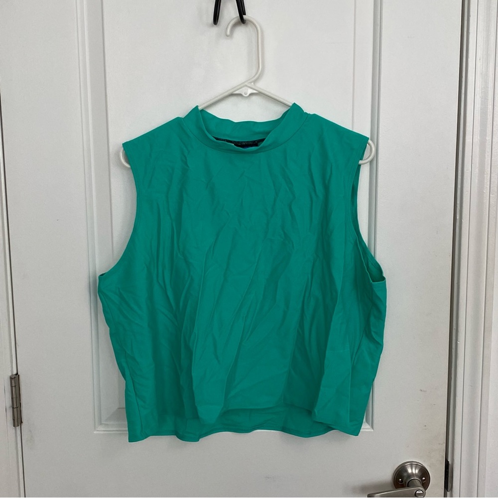 Elhoffer Design Teal Crop Top Plus size 4x